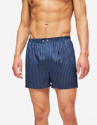 Mens Boxer Shorts Woburn Pure Silk Black