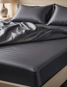 Silk Fitted Sheet Nuovo Seta Anthracite