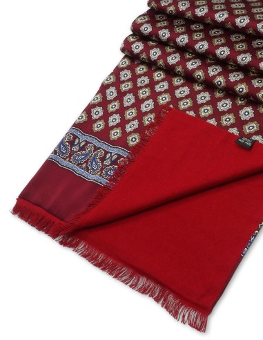 Mens Lined Silk Scarf Ravello Bordeaux