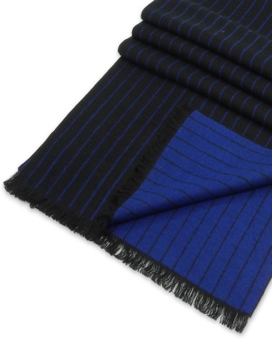 Silk Comfort Scarf Helsinki Stripe Sapphire - Brushed Silk