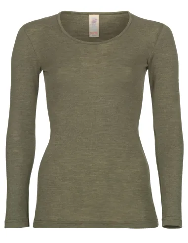 Women's Long Sleeve Shirt in Silk and Merino Wool - Engel