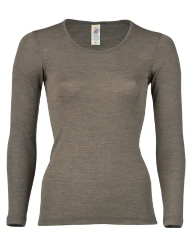 Women's Long Sleeve Shirt in Silk and Merino Wool - Engel