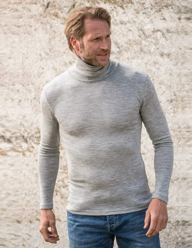 Men's Turtleneck of Silk and Merino Wool - Engel