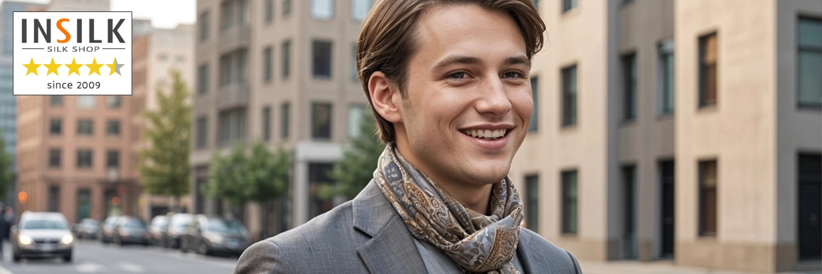  silk men's scarf